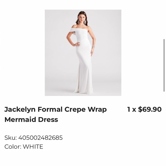 Jackelyn Formal Crepe White Mermaid Dress - Picture 2 of 5